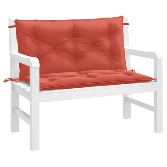 Tuinbankkussens 2 st 100x50x7 cm stof gemêleerd rood - AllerleiShop