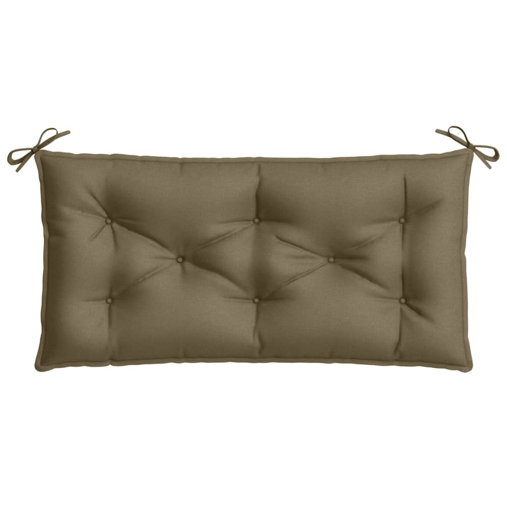 Tuinbankkussens 2 st 100x50x7 cm stof gemêleerd taupe - AllerleiShop