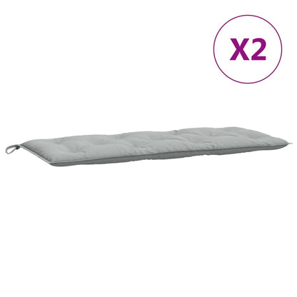 Tuinbankkussens 2 st 120x50x7 cm stof gemêleerd lichtgrijs - AllerleiShop