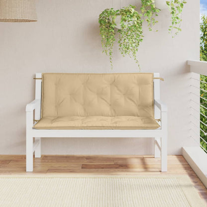 Tuinbankkussens 2 st 120x50x7 cm stof gemêleerd beige - AllerleiShop