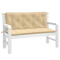 Tuinbankkussens 2 st 120x50x7 cm stof gemêleerd beige - AllerleiShop