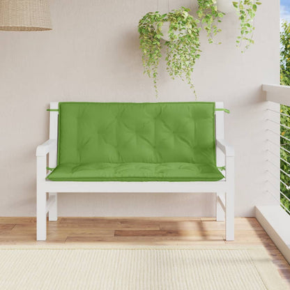 Tuinbankkussens 2 st 120x50x7 cm stof gemêleerd groen - AllerleiShop