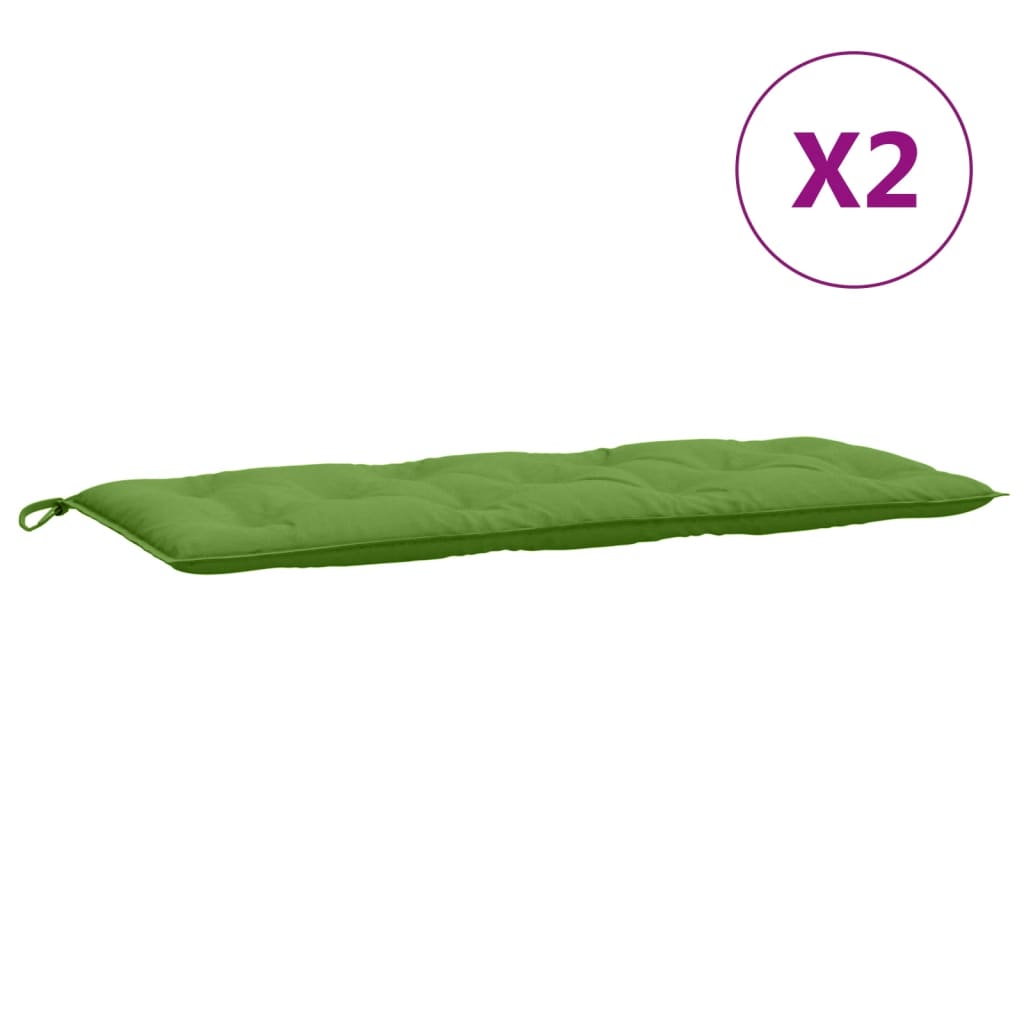 Tuinbankkussens 2 st 120x50x7 cm stof gemêleerd groen - AllerleiShop