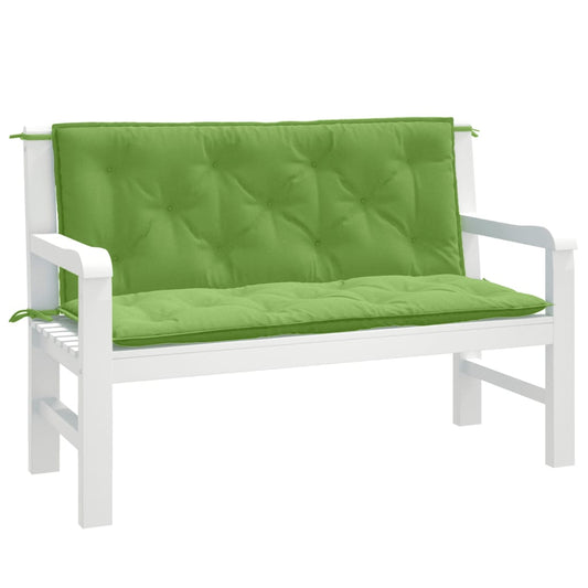 Tuinbankkussens 2 st 120x50x7 cm stof gemêleerd groen - AllerleiShop