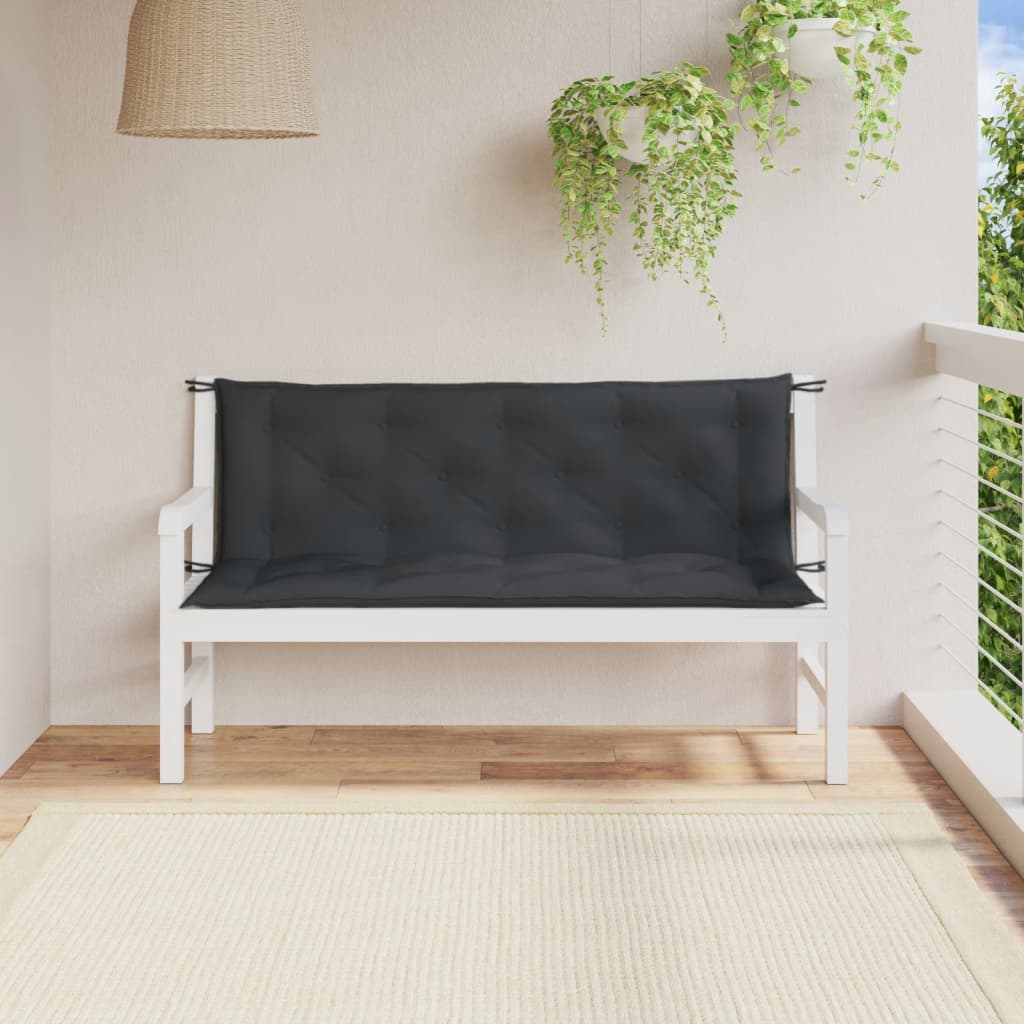 Tuinbankkussens 2 st 150x50x7 cm stof gemêleerd antracietkleur - AllerleiShop