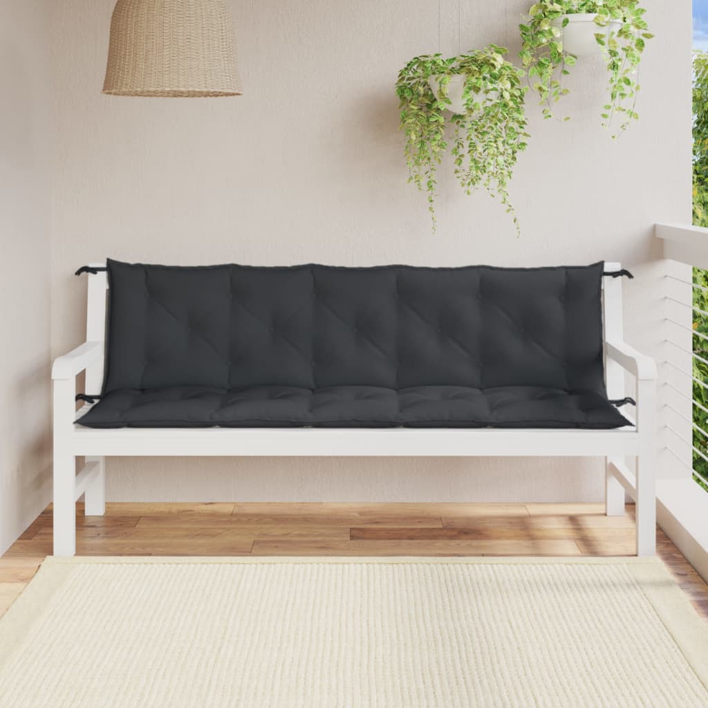 Tuinbankkussens 2 st 180x50x7 cm stof gemêleerd antracietkleur - AllerleiShop