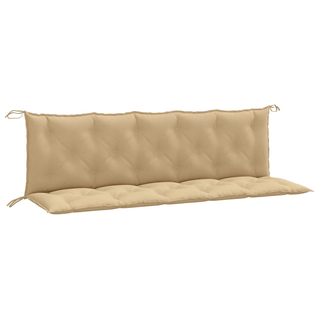 Tuinbankkussens 2 st 180x50x7 cm stof gemêleerd beige - AllerleiShop