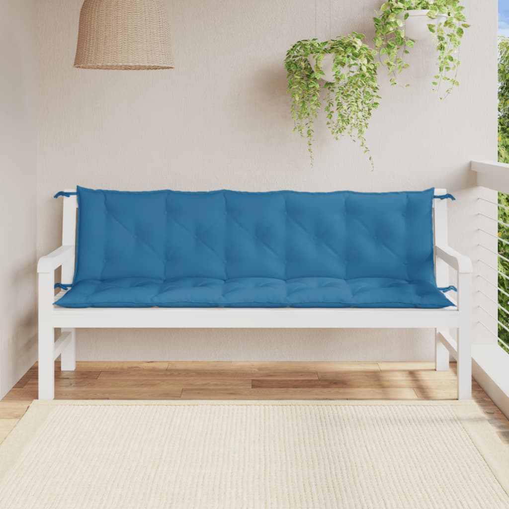 Tuinbankkussens 2 st 180x50x7 cm stof gemêleerd blauw - AllerleiShop