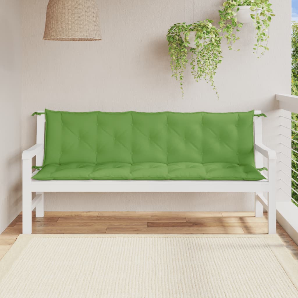 Tuinbankkussens 2 st 180x50x7 cm stof gemêleerd groen - AllerleiShop