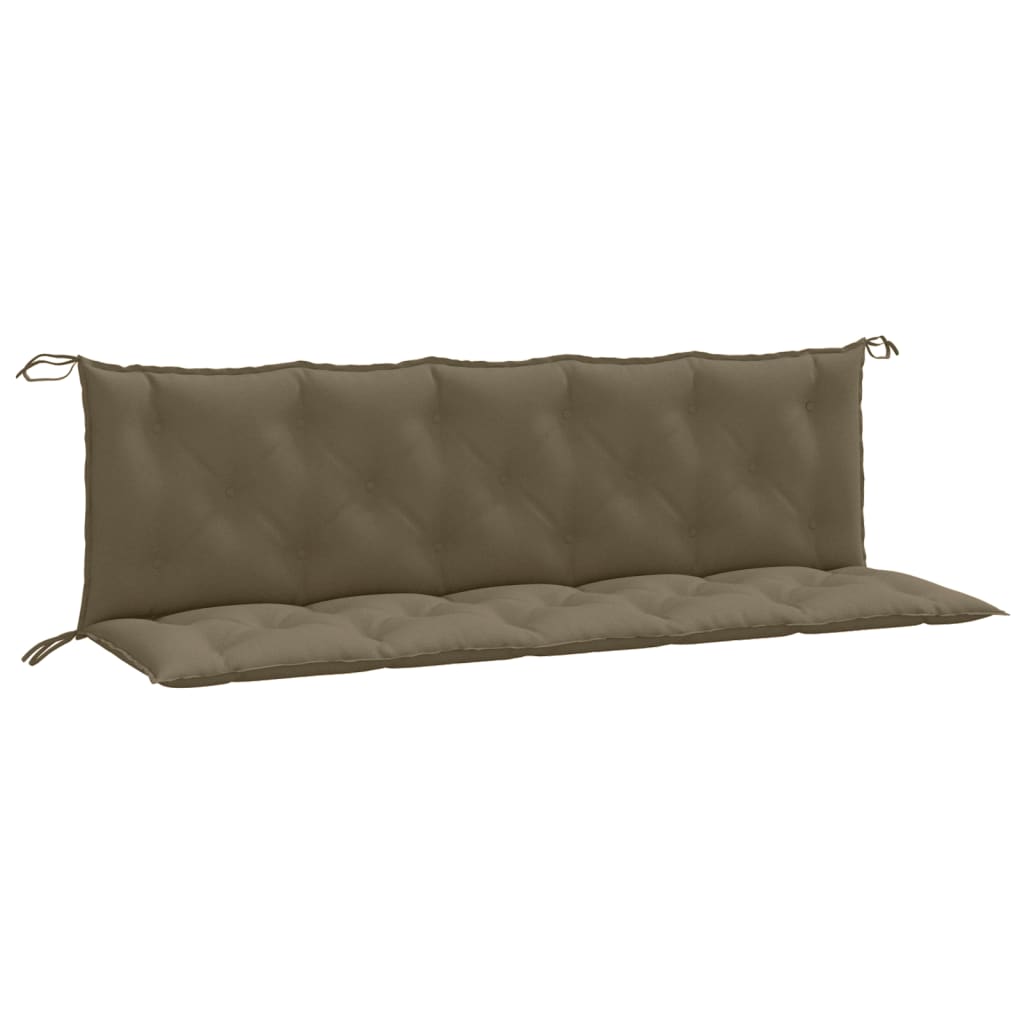 Tuinbankkussens 2 st 180x50x7 cm stof gemêleerd taupe - AllerleiShop