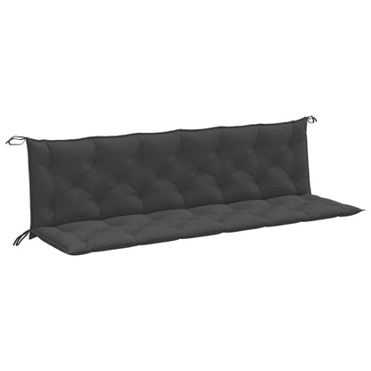 Tuinbankkussens 2 st 200x50x7 cm stof gemêleerd antracietkleur - AllerleiShop