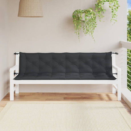 Tuinbankkussens 2 st 200x50x7 cm stof gemêleerd antracietkleur - AllerleiShop