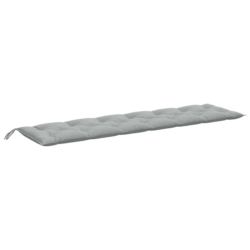 Tuinbankkussens 2 st 200x50x7 cm stof gemêleerd lichtgrijs - AllerleiShop