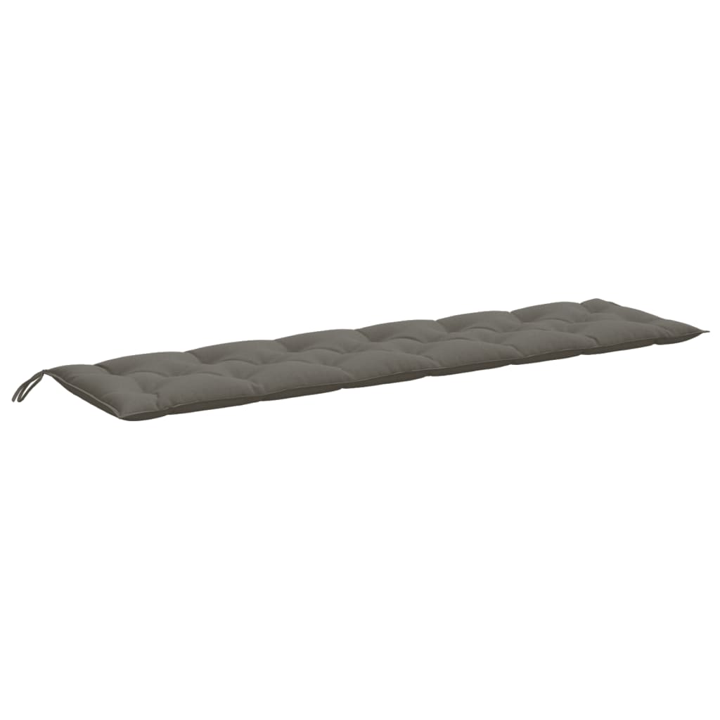 Tuinbankkussens 2 st 200x50x7 cm stof gemêleerd donkergrijs - AllerleiShop