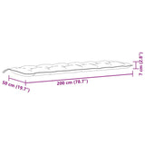 Tuinbankkussens 2 st 200x50x7 cm stof gemêleerd donkergrijs - AllerleiShop