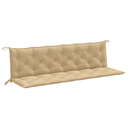 Tuinbankkussens 2 st 200x50x7 cm stof gemêleerd beige - AllerleiShop