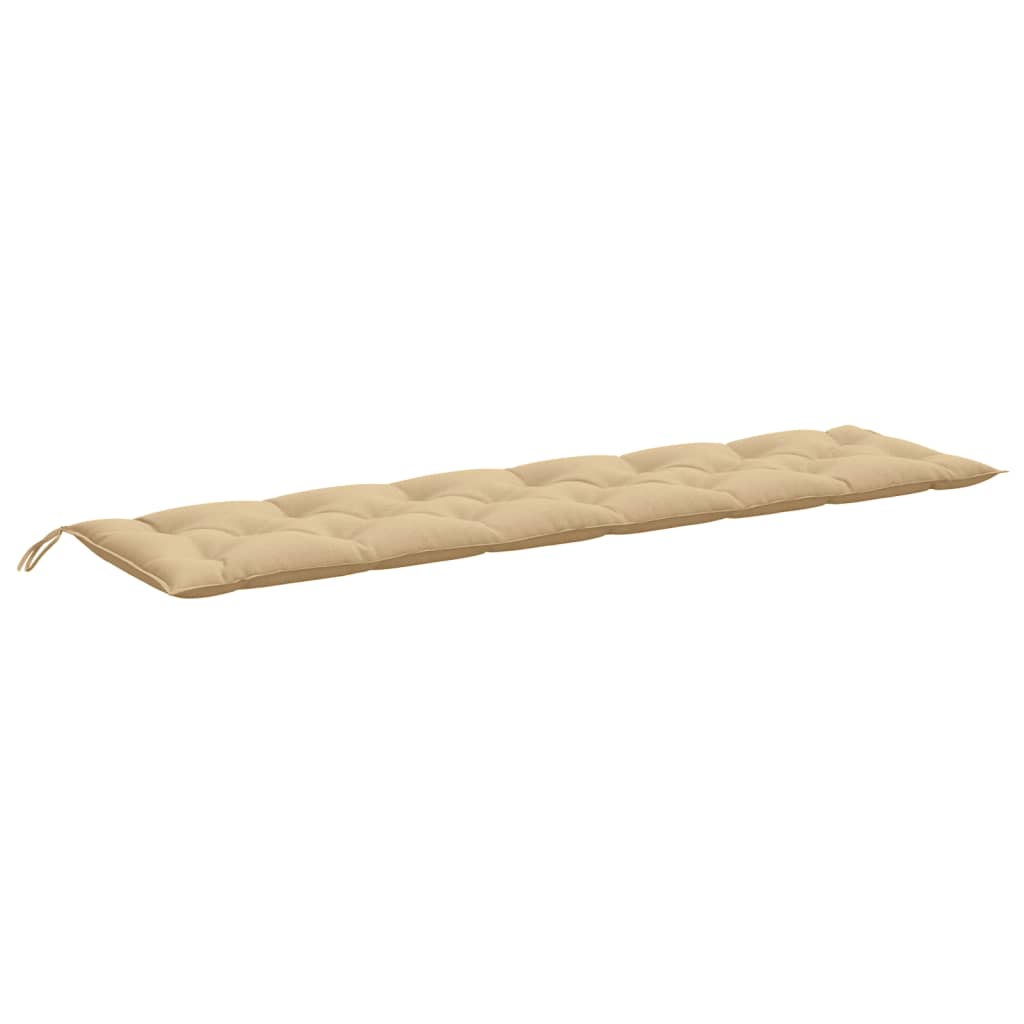 Tuinbankkussens 2 st 200x50x7 cm stof gemêleerd beige - AllerleiShop