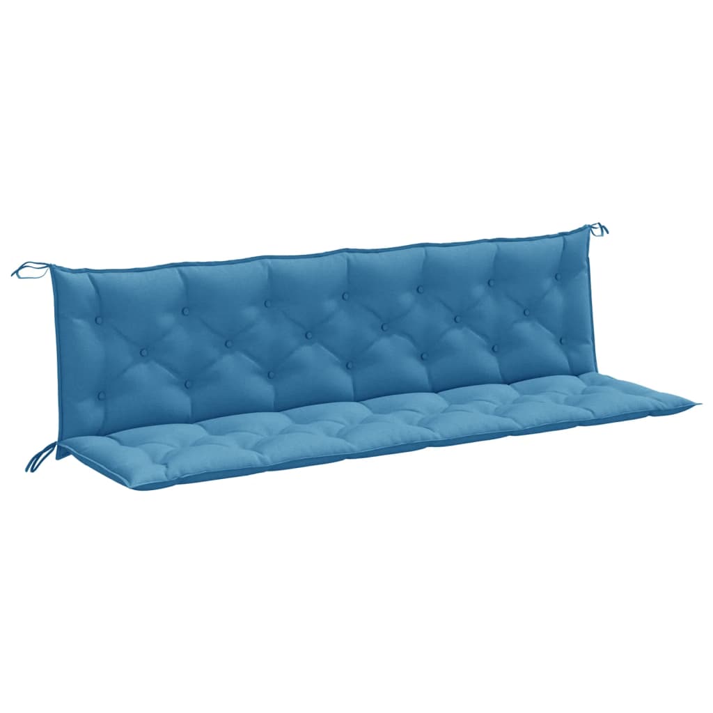 Tuinbankkussens 2 st 200x50x7 cm stof gemêleerd blauw - AllerleiShop