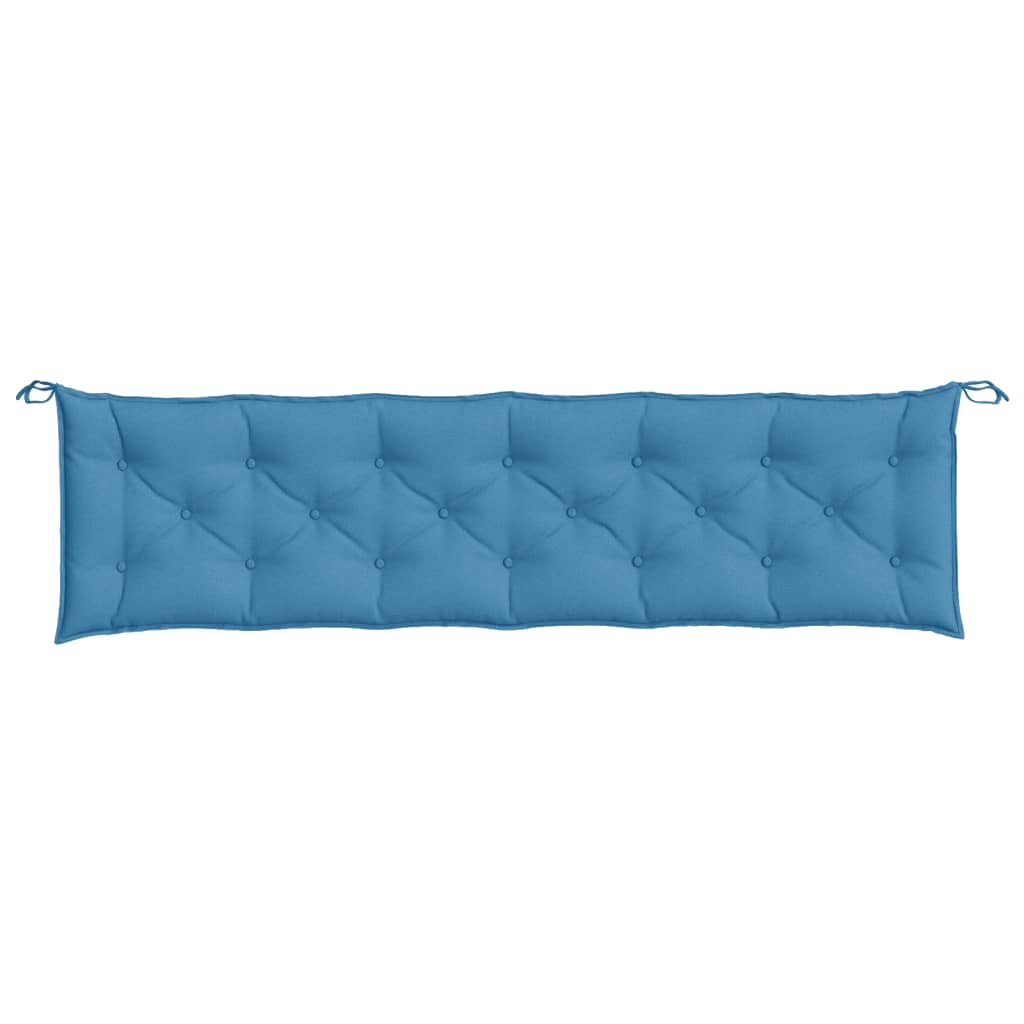 Tuinbankkussens 2 st 200x50x7 cm stof gemêleerd blauw - AllerleiShop