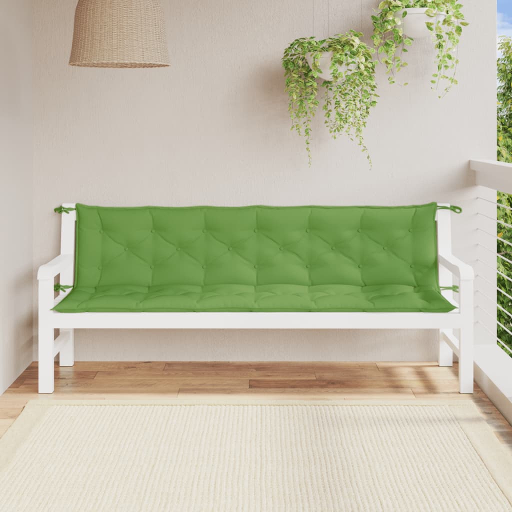 Tuinbankkussens 2 st 200x50x7 cm stof gemêleerd groen - AllerleiShop