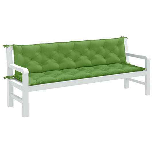 Tuinbankkussens 2 st 200x50x7 cm stof gemêleerd groen - AllerleiShop