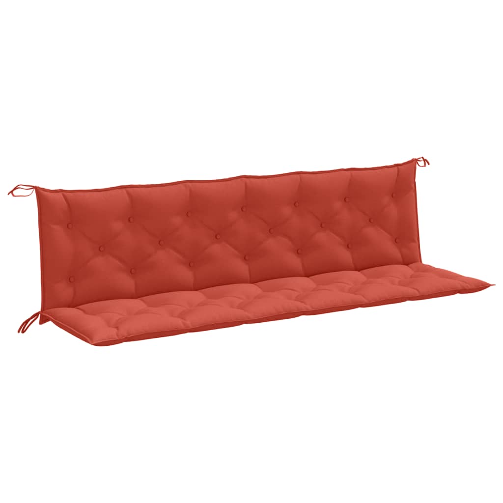 Tuinbankkussens 2 st 200x50x7 cm stof gemêleerd rood - AllerleiShop