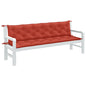 Tuinbankkussens 2 st 200x50x7 cm stof gemêleerd rood - AllerleiShop