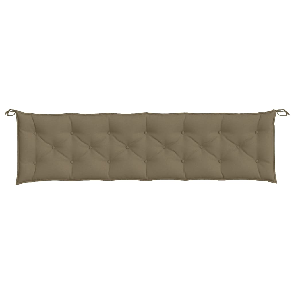 Tuinbankkussens 2 st 200x50x7 cm stof gemêleerd taupe - AllerleiShop