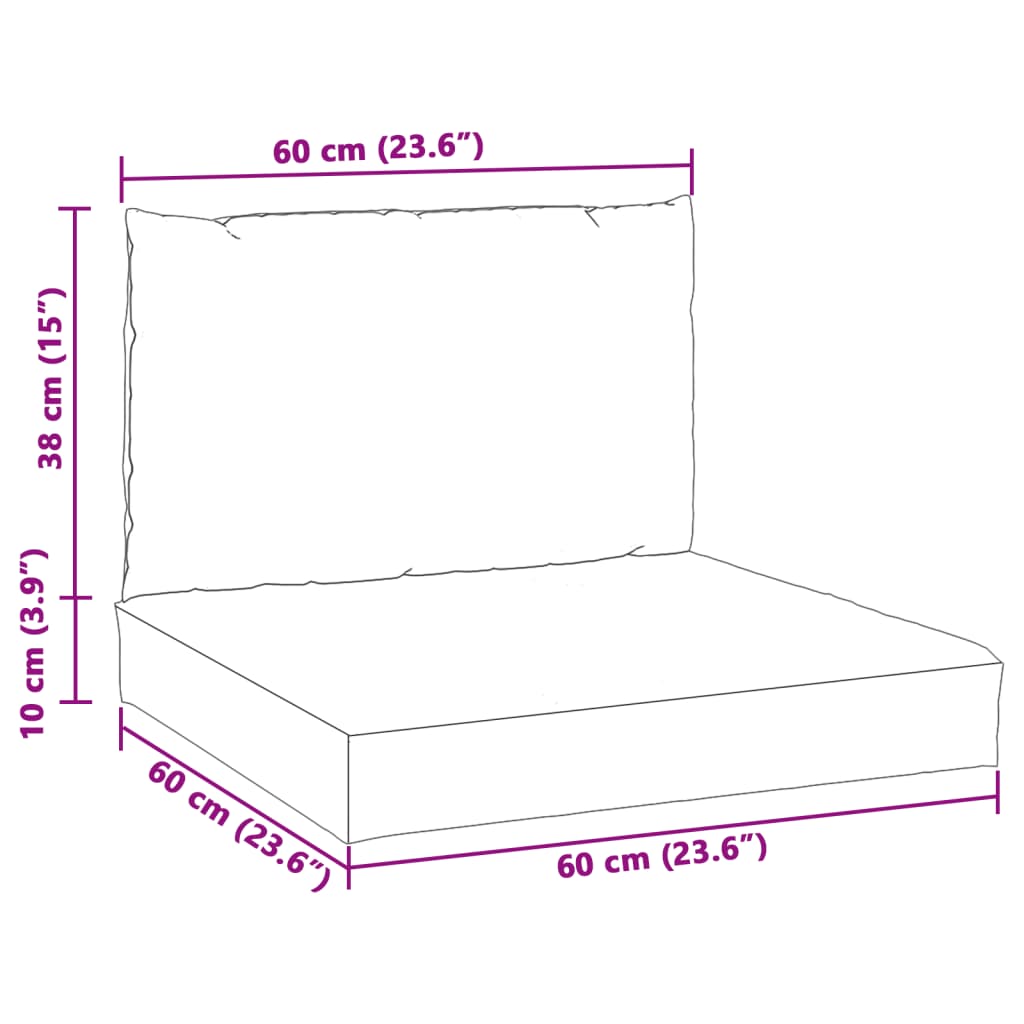 Palletkussens 2 st stof gemêleerd lichtgrijs - AllerleiShop