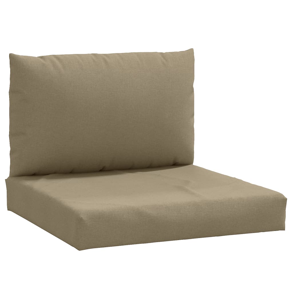 Palletkussens 2 st stof gemêleerd taupe - AllerleiShop