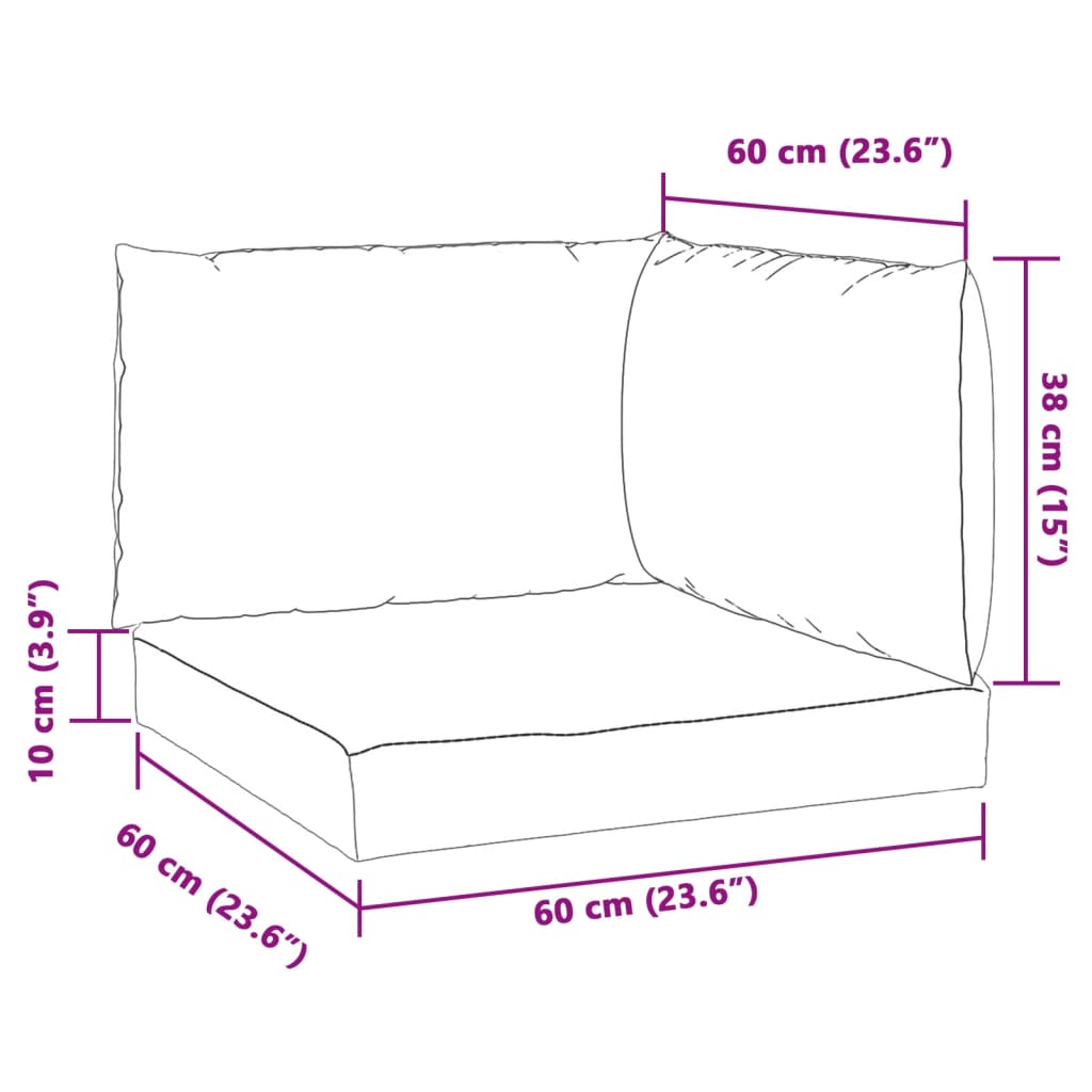 Palletkussens 3 st stof gemêleerd antracietkleurig - AllerleiShop