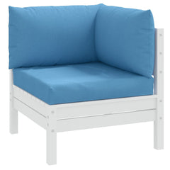 Palletkussens 3 st stof gemêleerd blauw