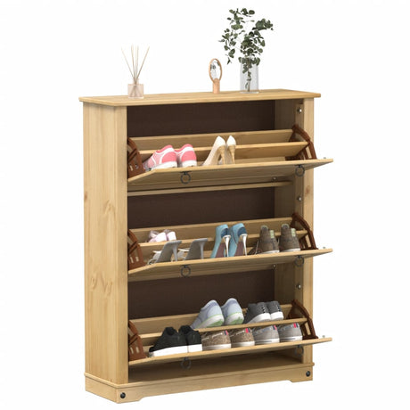 Schoenenkast Corona 99x32x124,5 cm massief grenenhout - AllerleiShop