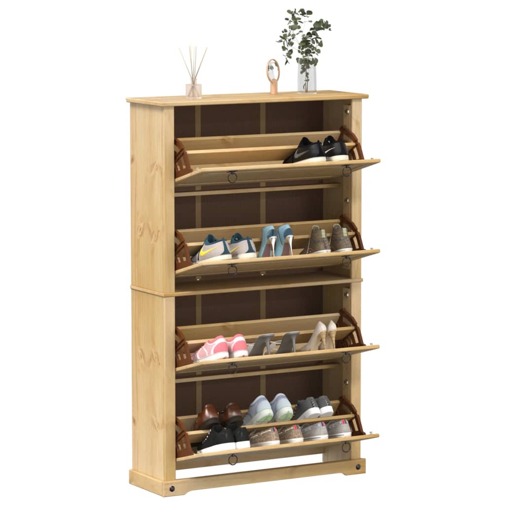 Schoenenkast Corona 99x32x163,5 cm massief grenenhout - AllerleiShop