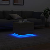 Salontafel met LED-verlichting 50x50x40 cm sonoma eiken