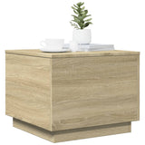 Salontafel met LED-verlichting 50x50x40 cm sonoma eiken