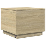 Salontafel met LED-verlichting 50x50x40 cm sonoma eiken
