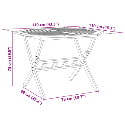 Tuintafel inklapbaar Ø110x75 cm massief acaciahout - AllerleiShop