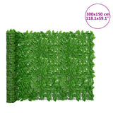 Balkonscherm met groene bladeren 300x150 cm - AllerleiShop