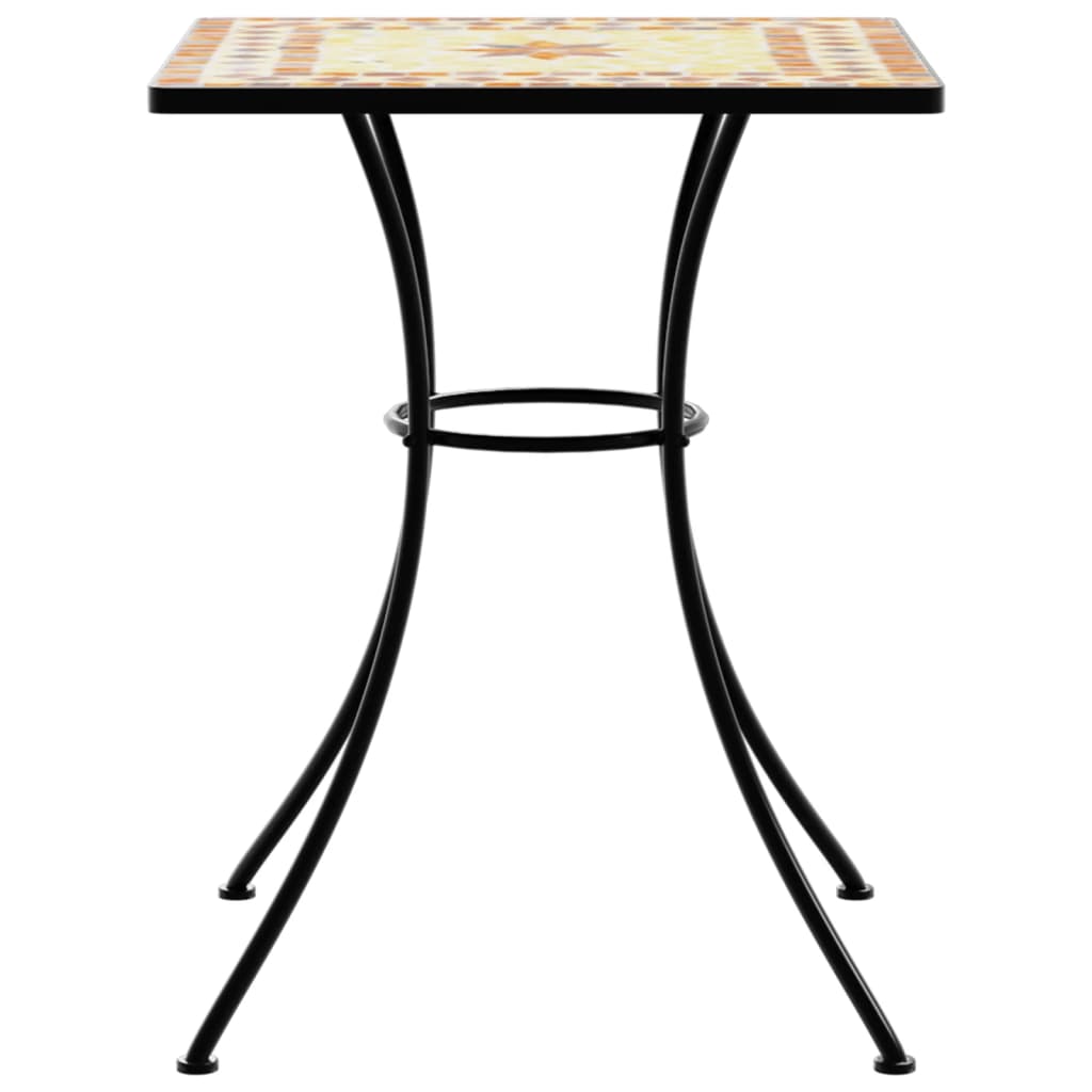 Bistrotafel mozaïek 60x60x74 cm keramiek terracottakleurig - AllerleiShop