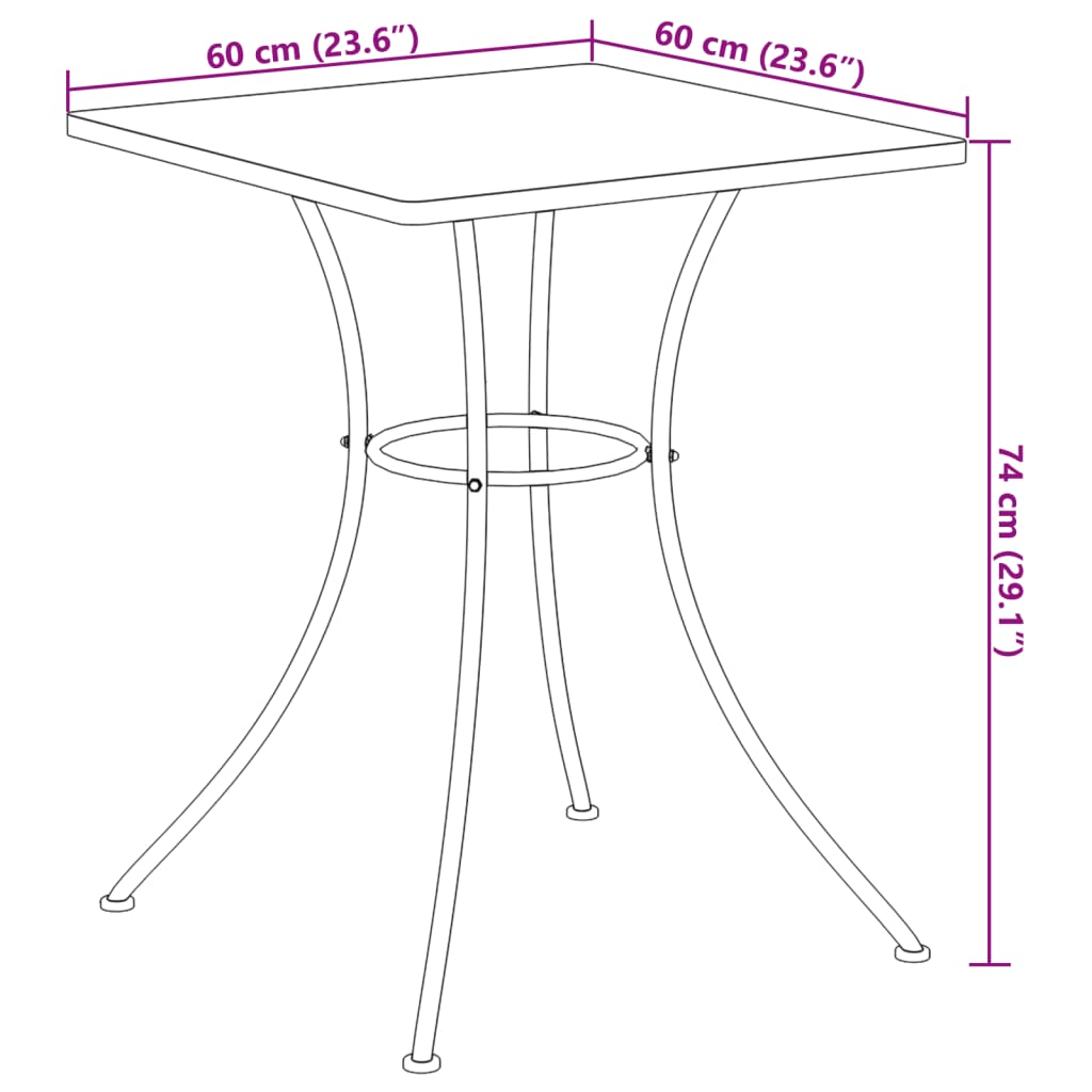 Bistrotafel mozaïek 60x60x74 cm keramiek terracottakleurig - AllerleiShop