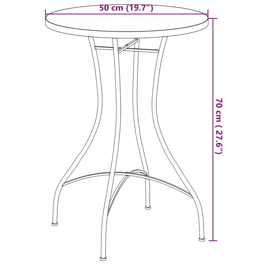 Bistrotafel mozaïek Ø50x70 cm keramiek terracottakleurig - AllerleiShop