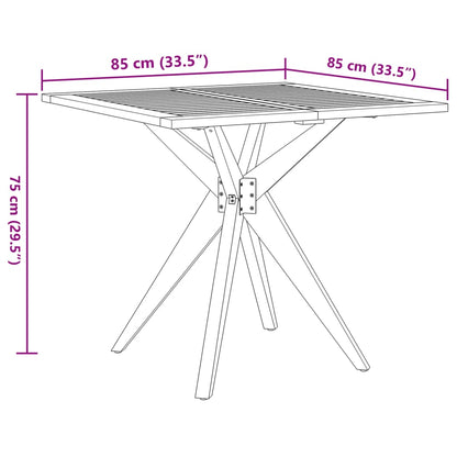 Tuintafel vierkant 85x85x75 cm massief acaciahout - AllerleiShop