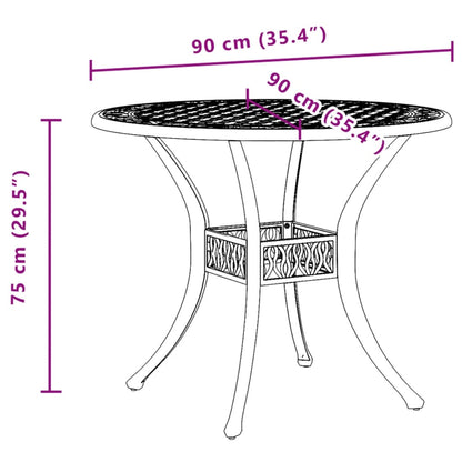 Tuintafel Ø 90x75 cm gietaluminium bronskleurig - AllerleiShop