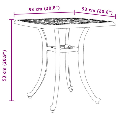 Tuintafel 53x53x53 cm gietaluminium bronskleurig - AllerleiShop