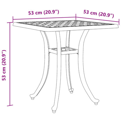 Tuintafel 53x53x53 cm gietaluminium bronskleurig - AllerleiShop