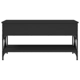 Salontafel 100x50x50 cm bewerkt hout en metaal zwart