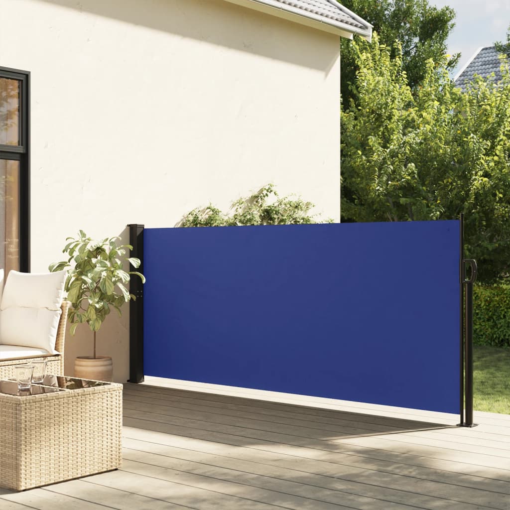 Windscherm uittrekbaar 100x300 cm blauw - AllerleiShop