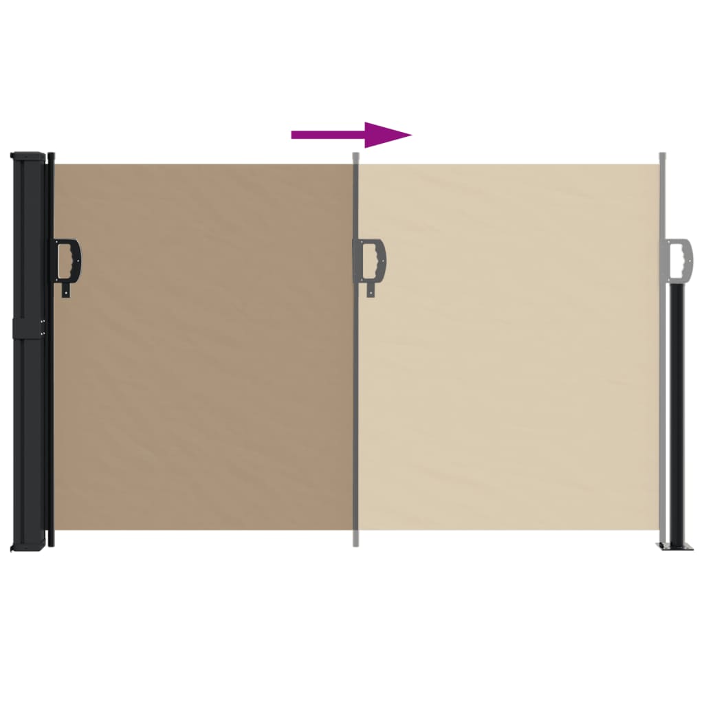 Windscherm uittrekbaar 117x300 cm taupe - AllerleiShop