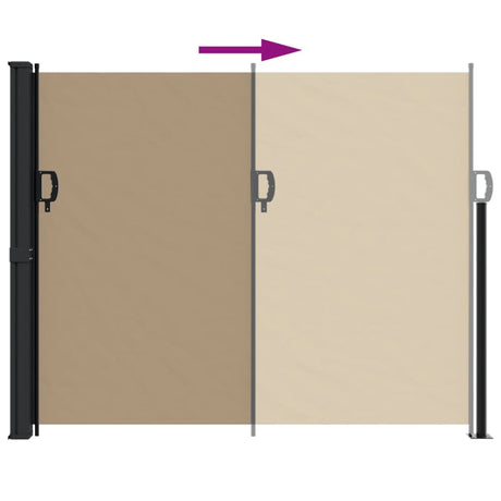 Windscherm uittrekbaar 160x300 cm taupe - AllerleiShop